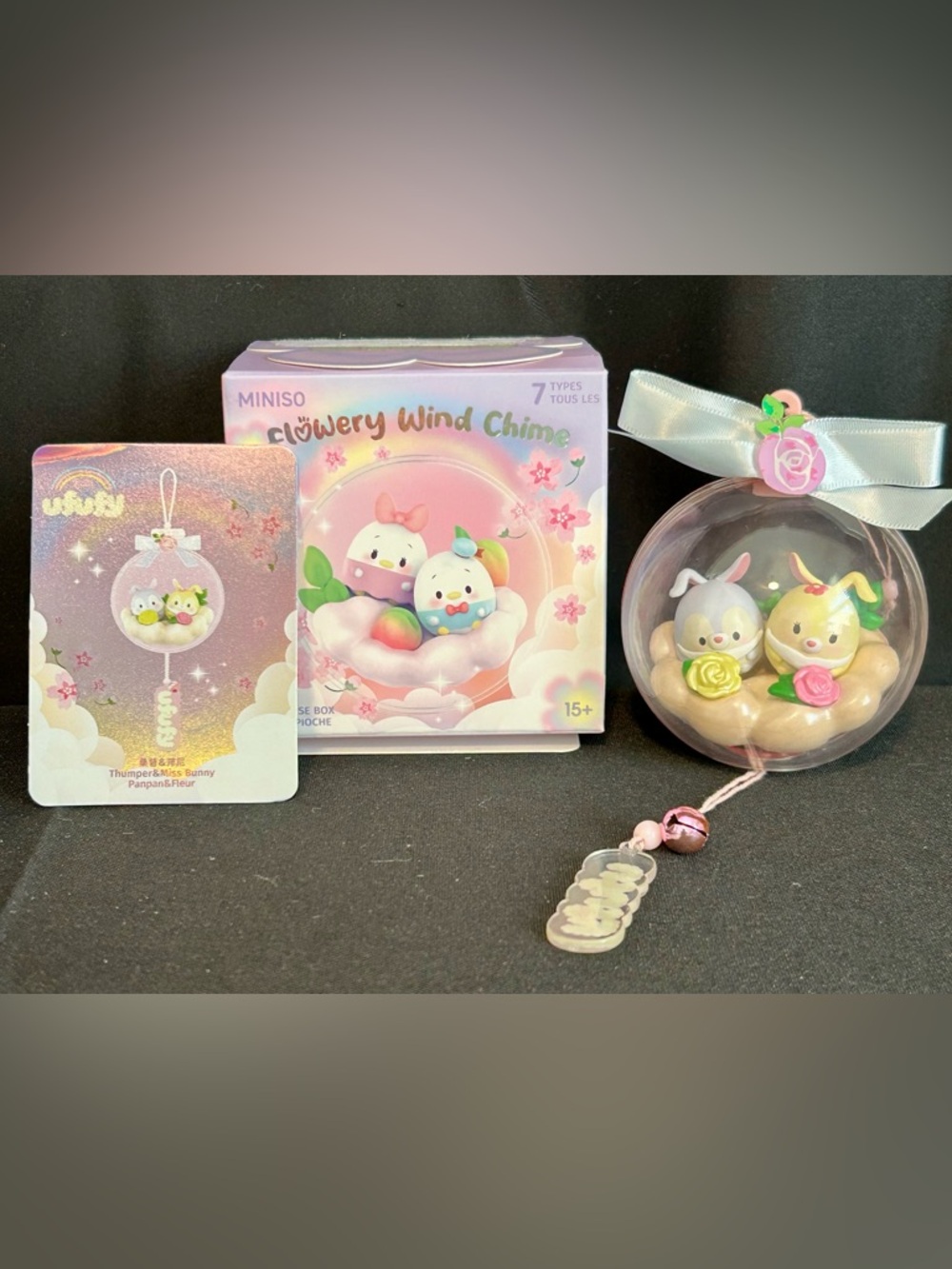 Disney Miniso Flowery Wind Chime Ornament - Thumper & Miss Bunny